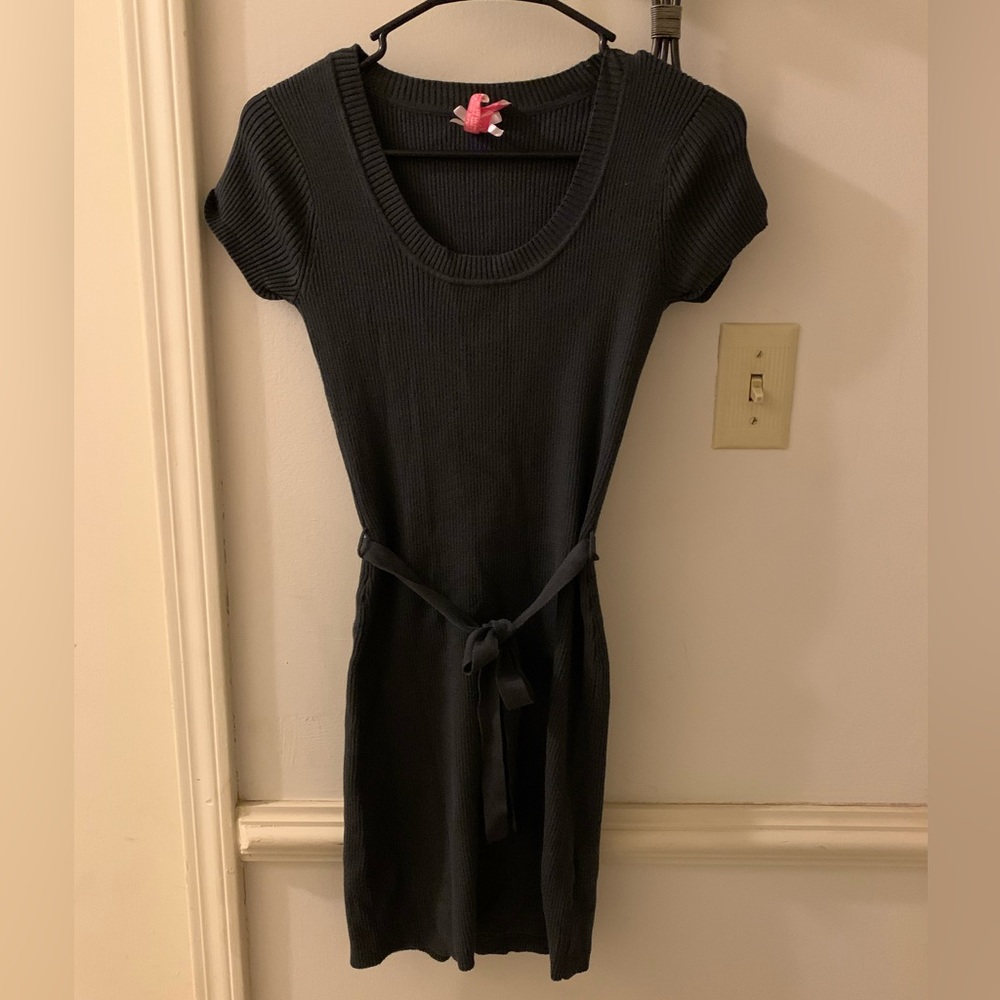 Gray sweater dress